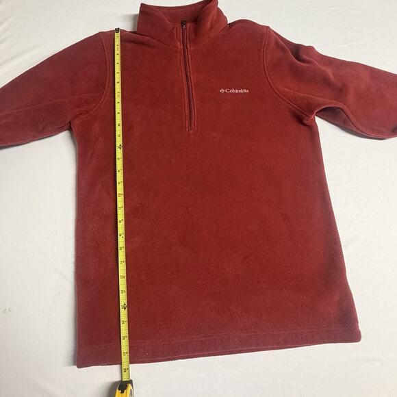 Columbia Sportswear Red Fleece Lightweight Pullover Quarter Zip men Jacket-Small - Picture 10 of 13